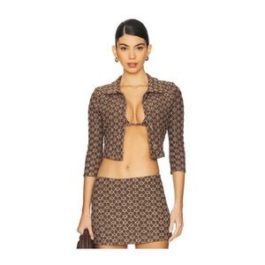 Devon Windsor Revolve Womens Medium Brown Textured Lila Jacket Coco Denim NEW